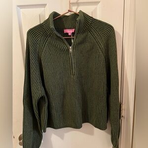 3/4 zip mock neck sweater